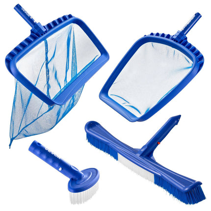 Pool Cleaning Kit 4-in-1, 2 Nets, 2 Brush Heads, No Pole