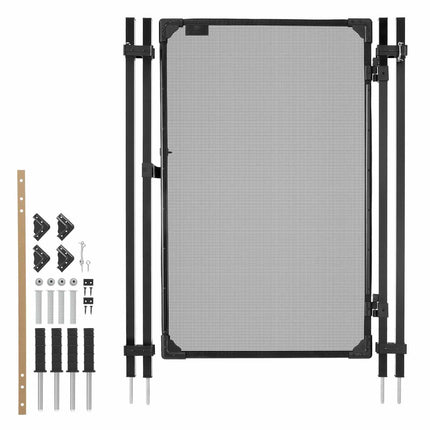 Pool Fence Gate 1.2 x 0.75 m, Black, Metal Latch