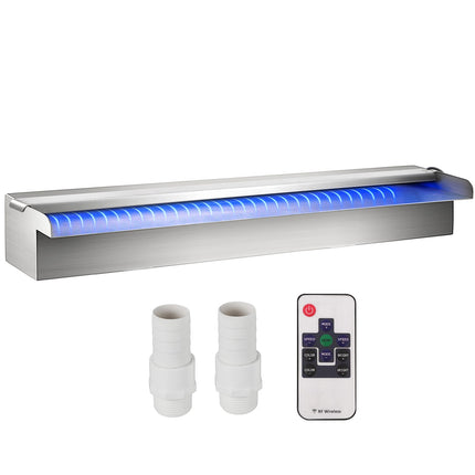 Pool Waterfall Fountain, Stainless Steel, RGB LED, 60cm