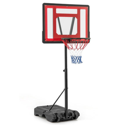 Bazénový basketbalový koš venkovní basketbalový stojan 115-135 cm výškově nastavitelný červený