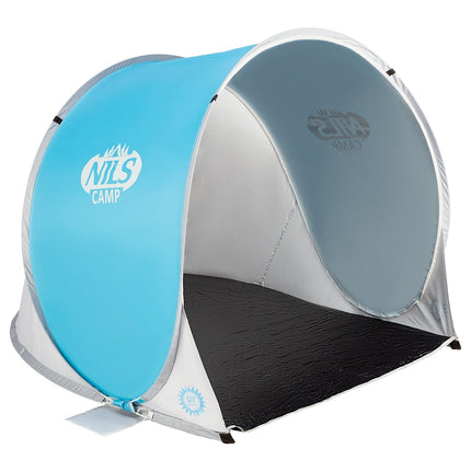 Pop-up plážový stan, modro-šedý, UV ochrana