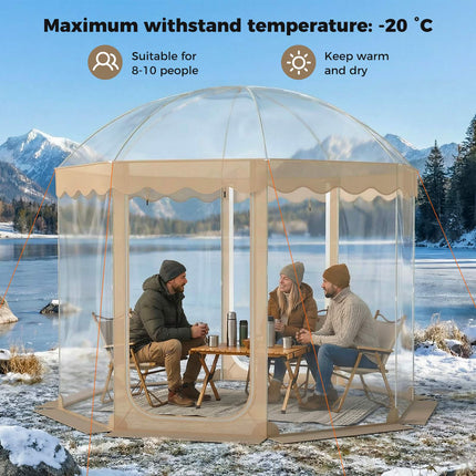 Pop-up bublinový stan 10x10 Ft, pro 8-10 osob, průhledné PVC