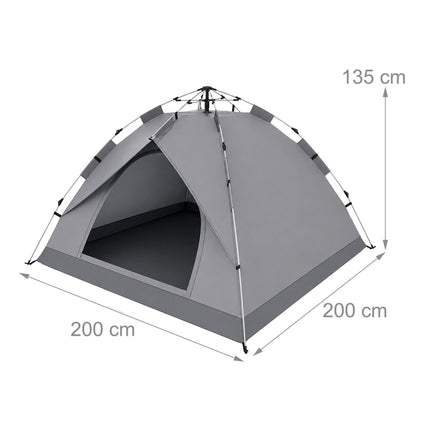 Pop-up kempingový stan pro 3–4 osoby, UV ochrana