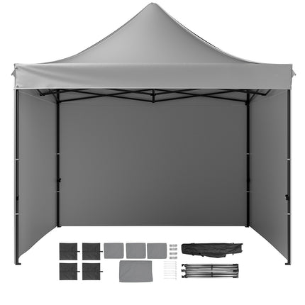 Pop Up Canopy Tent 10x10 with Sidewalls, Waterproof, Dark Gray