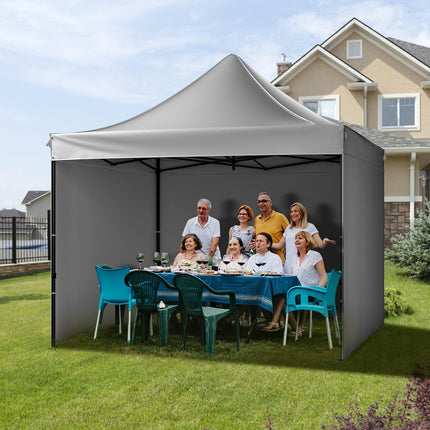 Pop Up Canopy Tent 10x10 with Sidewalls, Waterproof, Dark Gray