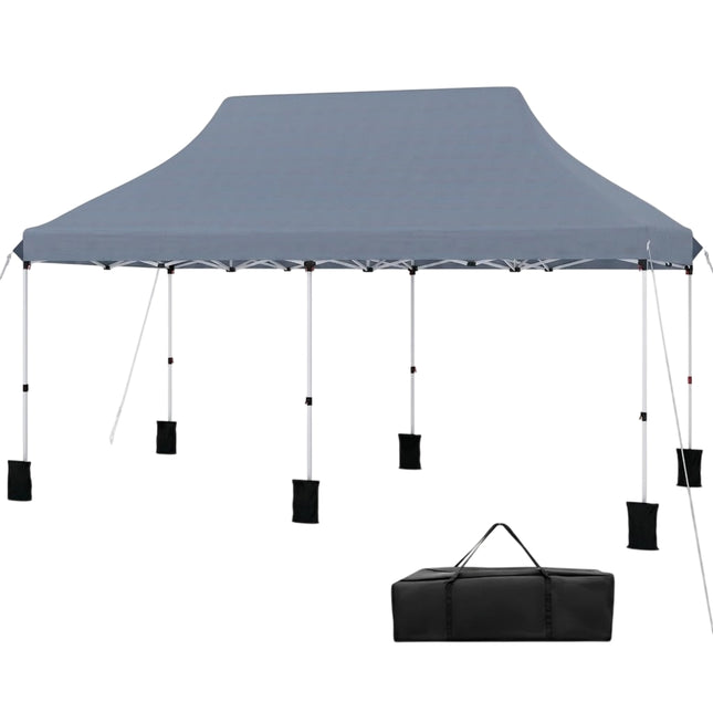 Pop-up party stan 300x600 cm, nastavitelná výška, šedý