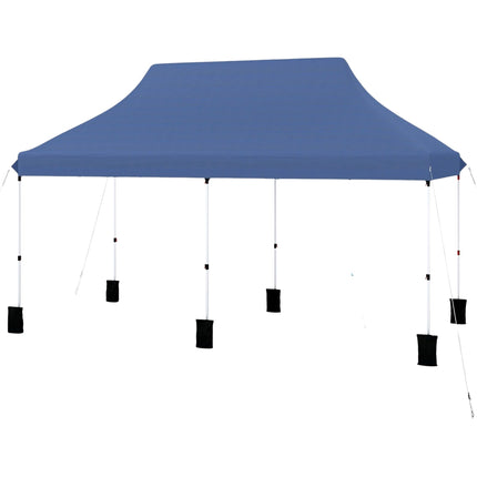 Pop-up party stan 300x600 cm, modrý, nastavitelná výška