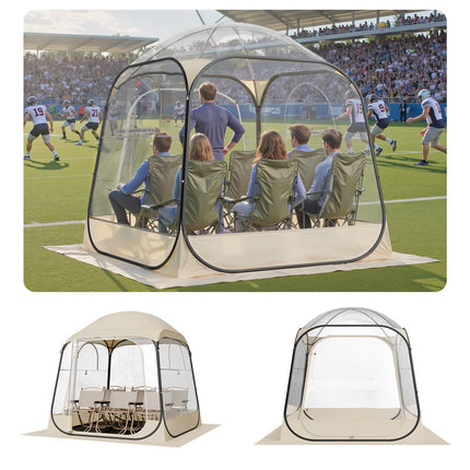 Pop-Up Clear Bubble Sports Tent, 6 ft, 2-4 Persons