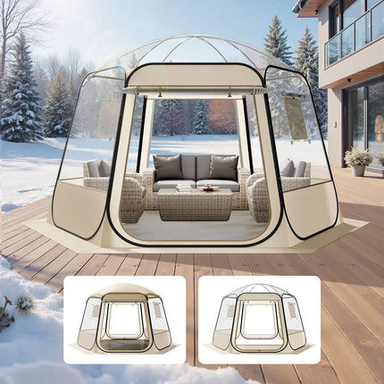 Pop-Up Clear Bubble Tent 3.36 x 3.05 m, 8-10 Person