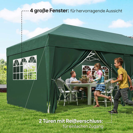 Pop-up zahradní pavilon s odnímatelnými stěnami, 590x295 cm