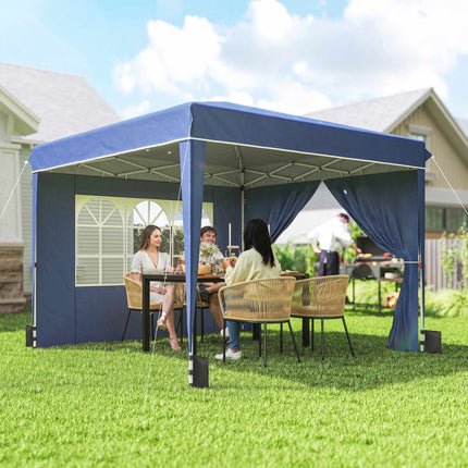 Pop-up altán 3x3m, voděodolný, nastavitelná výška, modrý