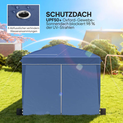 Pop-up altán 3x3m, voděodolný, nastavitelná výška, modrý