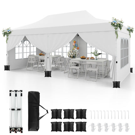 Pop-up altán 3 x 6 m, 6 bočních stěn, dveře na zip