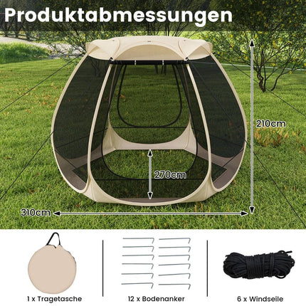 Pop-up síťový pavilon pro 4–6 osob, 310x270 cm