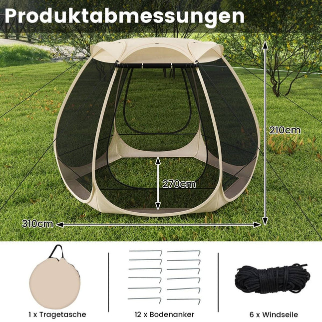 Pop-up síťový pavilon pro 4–6 osob, 310x270 cm