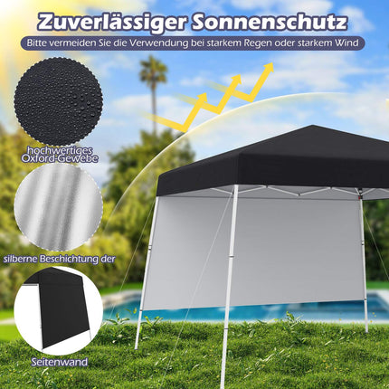 Pop-up pavilon 3x3m, voděodolný, ochrana proti slunci, černý