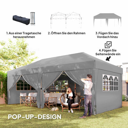 Pop-up pavilon 6x3m, UV ochrana, odnímatelné stěny