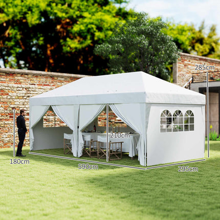 Pop-up pavilon 6x3m, UV ochrana, odnímatelné stěny