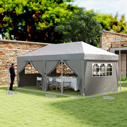 Pop-up pavilon 6x3m, UV ochrana, odnímatelné stěny