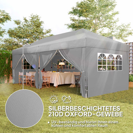 Pop-up pavilon 6x3m, UV ochrana, odnímatelné stěny