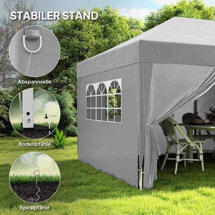 Pop-up pavilon 6x3m, UV ochrana, odnímatelné stěny