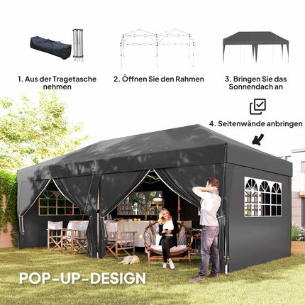 Pop-up pavilon 6x3m s odnímatelnými stěnami, UV ochrana