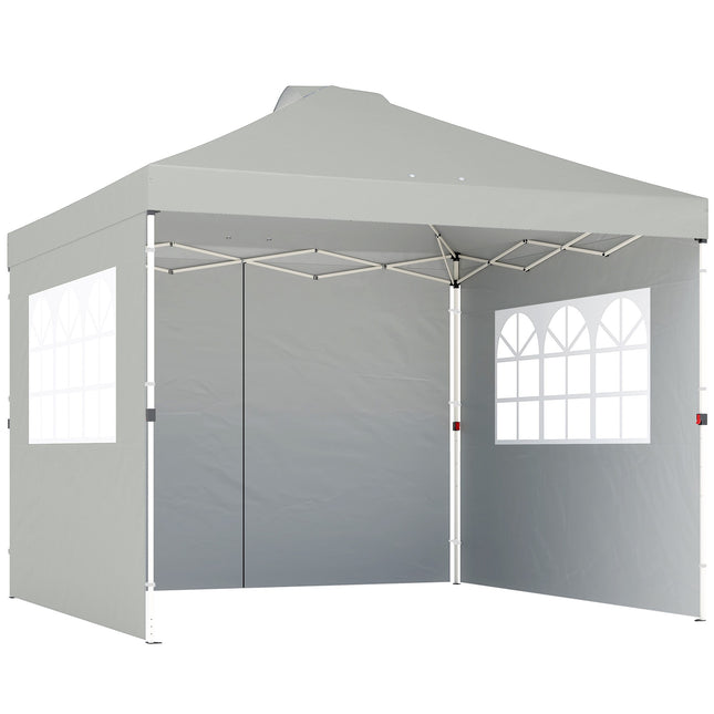 Pop-up pavilon, UV50+ voděodolný, 3 boční stěny, světle šedý