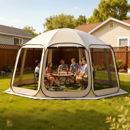 Pop-Up Screen House Tent, 12–15 Person, Beige