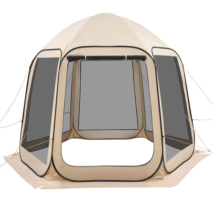 Pop-Up Screen House Tent, 4-8 Person, Beige
