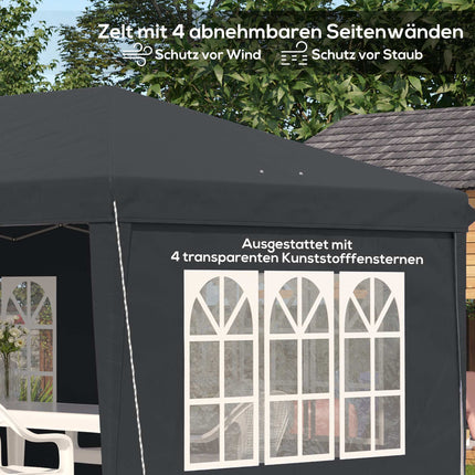 Pop-up voděodolný pavilon 3x6m s UV ochranou, černý