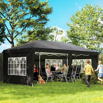 Pop-up voděodolný pavilon 3x6m s UV ochranou, černý