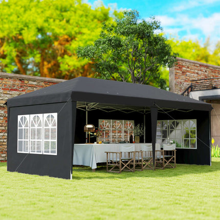 Pop-up voděodolný pavilon 3x6m s UV ochranou, černý