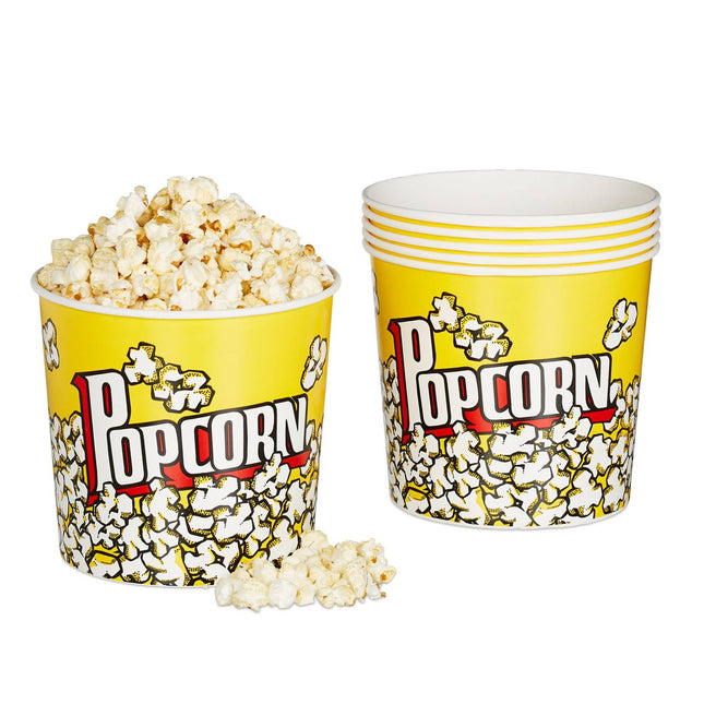 Popcorn emmer herbruikbare set van 6