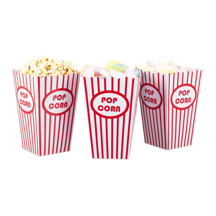 Sáčky na popcorn, 72 ks, červeno-bílé