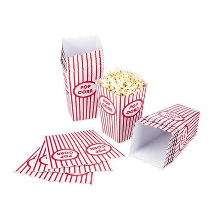 Sáčky na popcorn, 72 ks, červeno-bílé