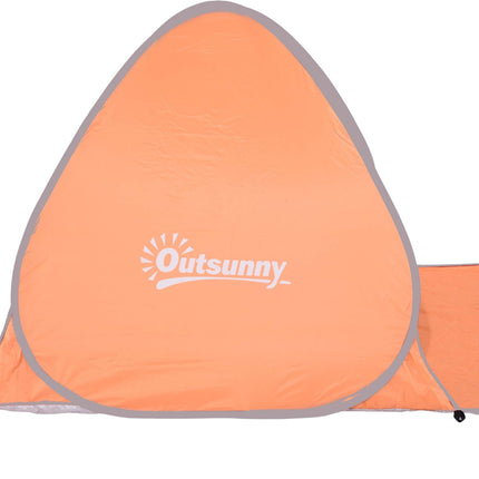 Pop-up plážový stan, automatické rozložení, UV ochrana, oranžový