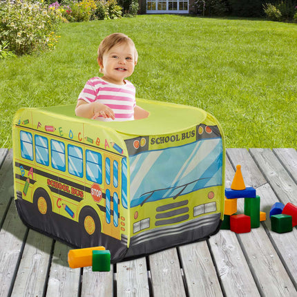 Pop-up dětský stan školní autobus