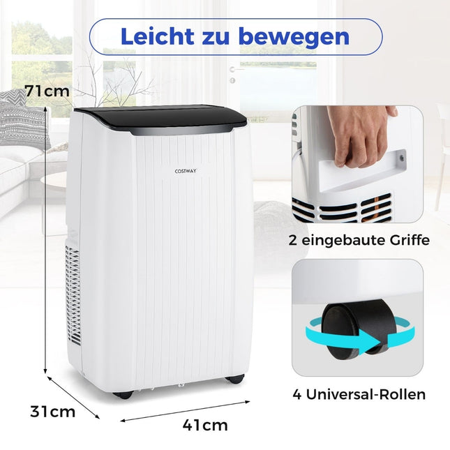 Přenosná klimatizace 12000 BTU s ohřevem a odvlhčovačem, WiFi ovládání