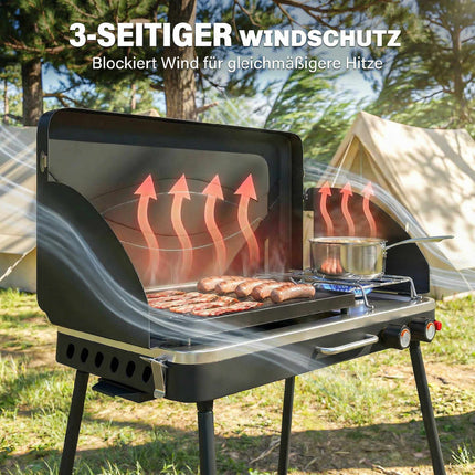 Přenosný plynový gril se 2 hořáky, 7 kW, stolní provedení
