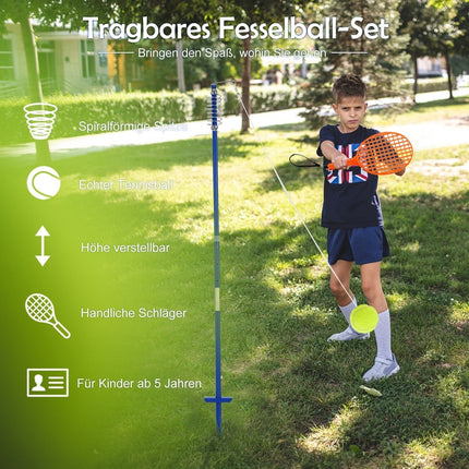 Přenosná nastavitelná sada tetherball s pálkami