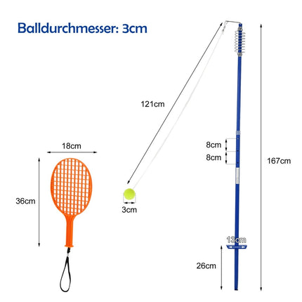 Přenosná nastavitelná sada tetherball s pálkami