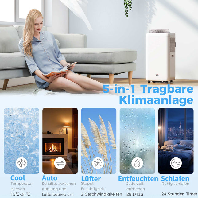 Přenosná klimatizace, 12,000 BTU, 5v1, pokrytí 35㎡