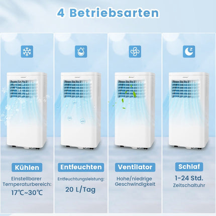Přenosná klimatizace 2.5 kW, 4v1 s odvlhčovačem