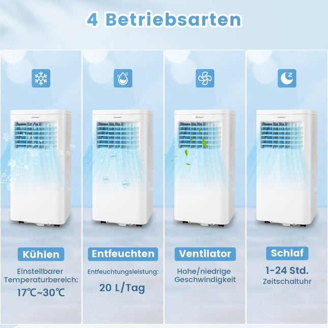 Přenosná klimatizace 2.5 kW, 4v1 s odvlhčovačem