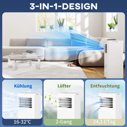 Přenosná klimatizace, 3v1, 9,000 BTU, omyvatelný filtr