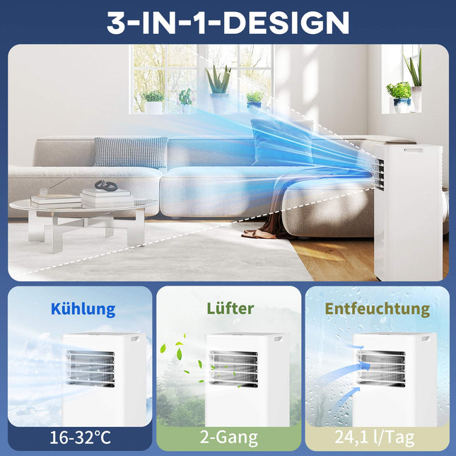 Přenosná klimatizace, 3v1, 9,000 BTU, omyvatelný filtr