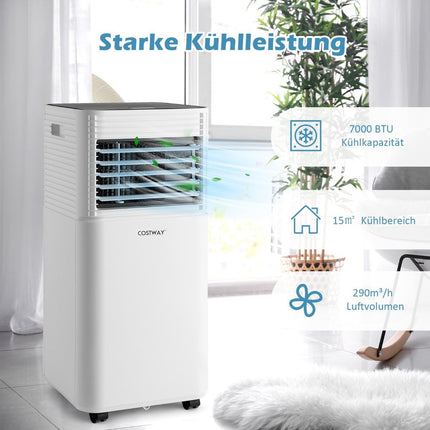 Přenosná klimatizace 4v1, ochlazovač vzduchu s černým LED displejem, 7000 BTU