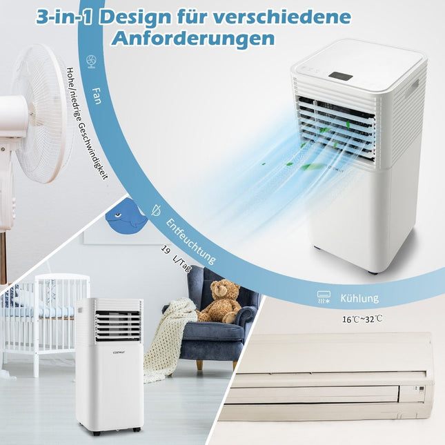 Přenosná klimatizace 4v1, ochlazovač vzduchu s bílým LED displejem, 7000 BTU