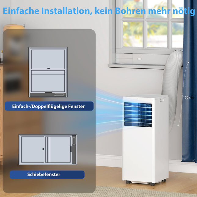 Přenosná klimatizace 7000 BTU, chlazení 4v1, odvlhčovač