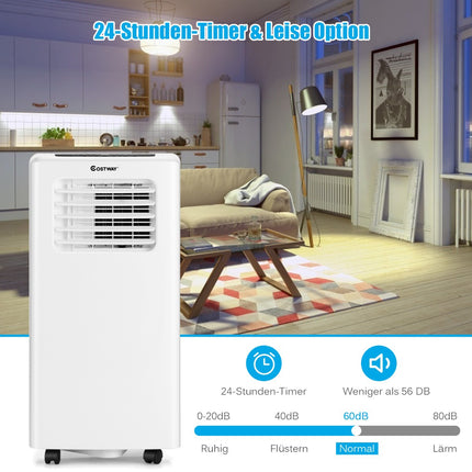 Přenosná klimatizace 9000 BTU, 3v1, dálkové ovládání